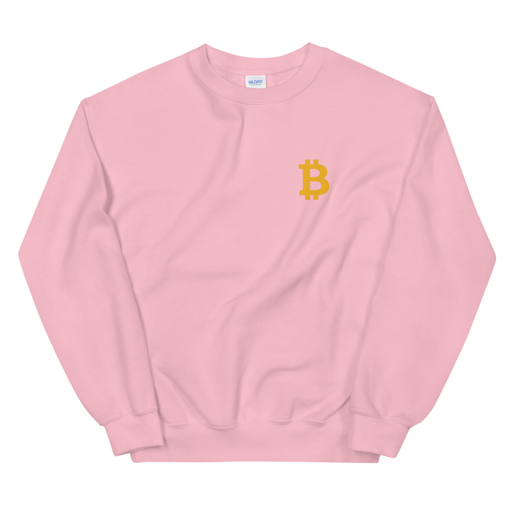 Bitcoin Small B Sweatshirt  zeroconfs Light Pink S 