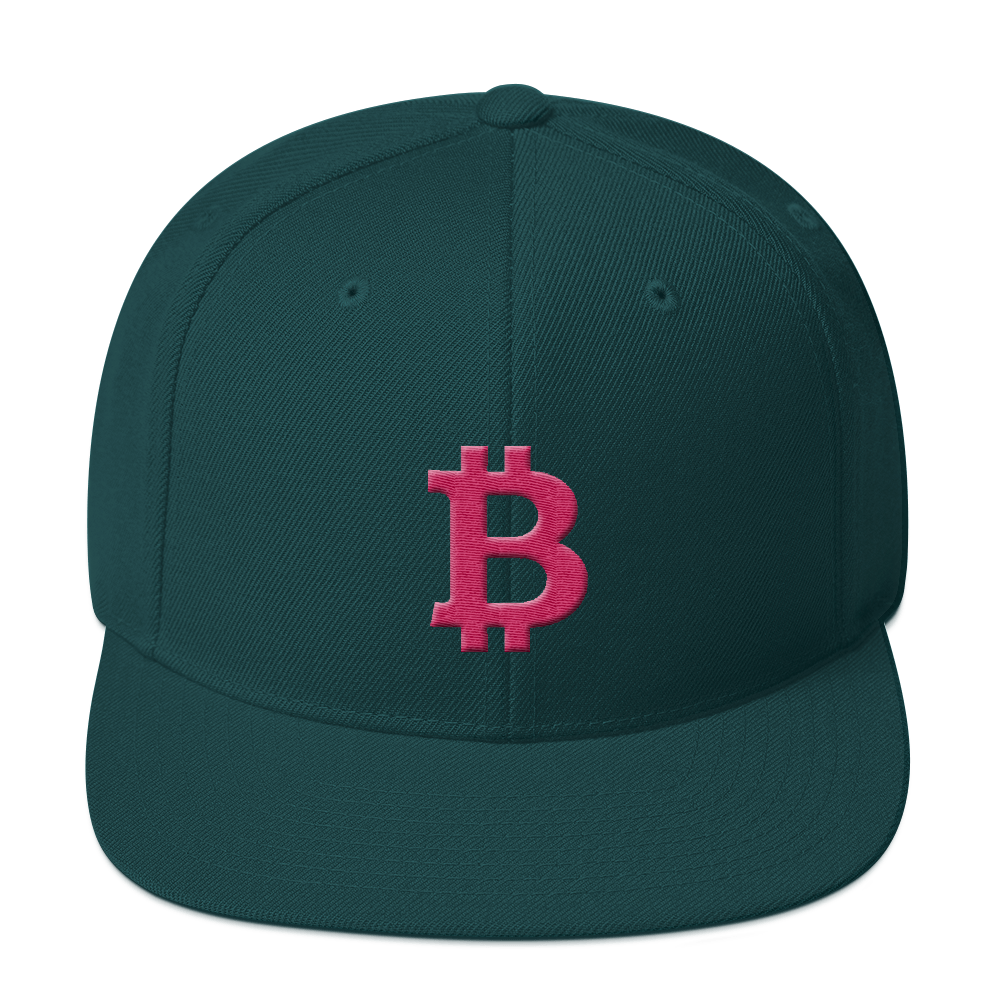 Bitcoin B Snapback Hat Pink  zeroconfs Spruce  
