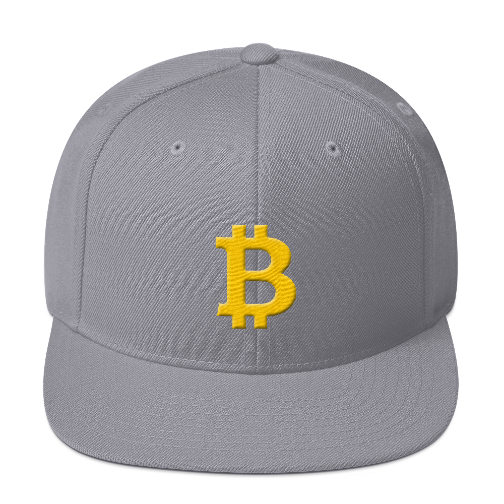 Bitcoin B Snapback Hat  zeroconfs Silver  