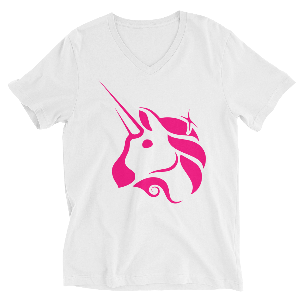 Uniswap Unicorn V-Neck T-Shirt  zeroconfs White XS 