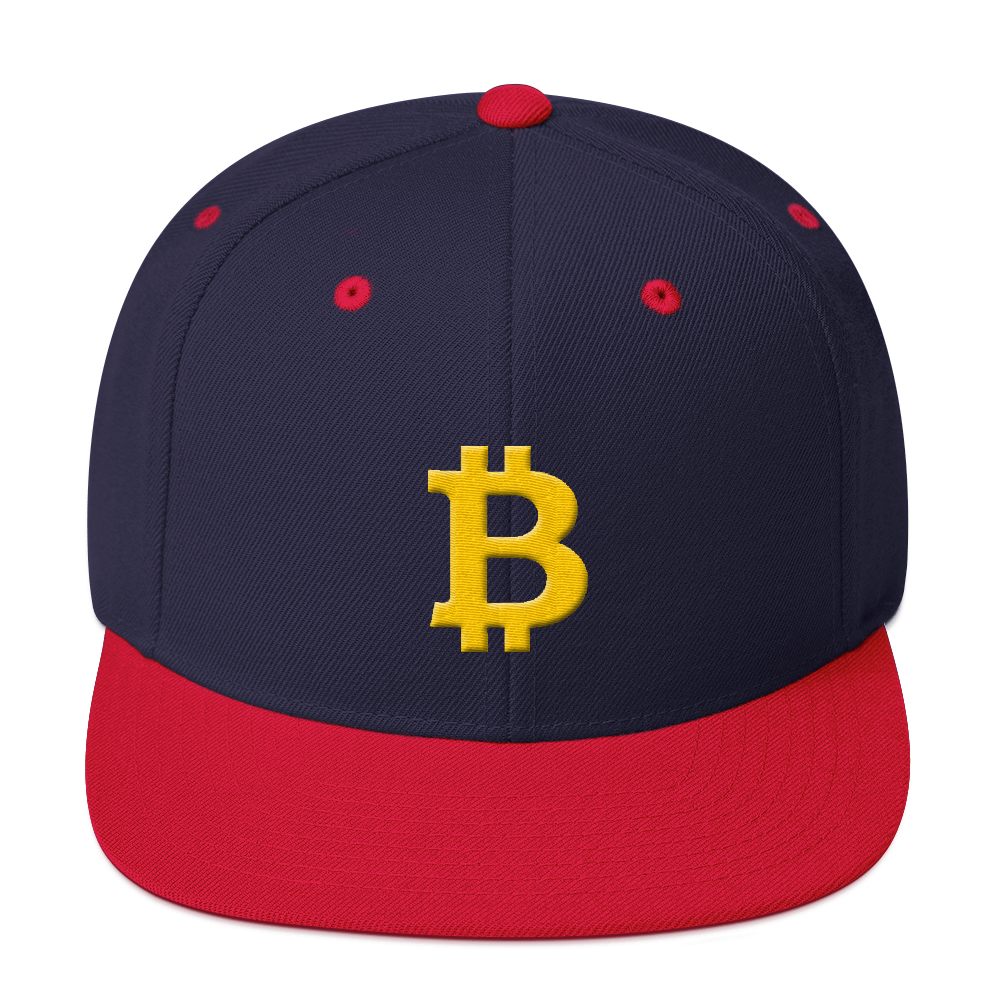 Bitcoin B Snapback Hat  zeroconfs Navy/ Red  