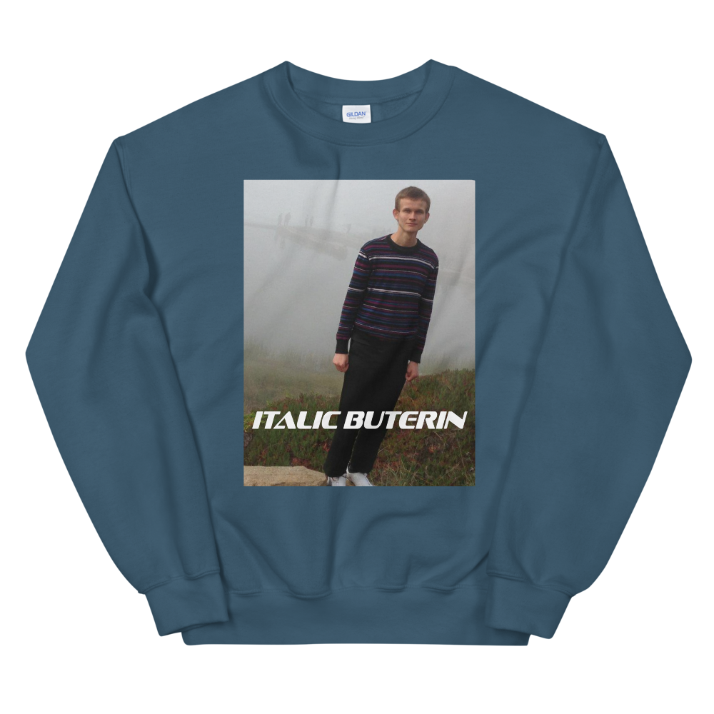 Italic Buterin Ethereum Sweatshirt  zeroconfs Indigo Blue S 