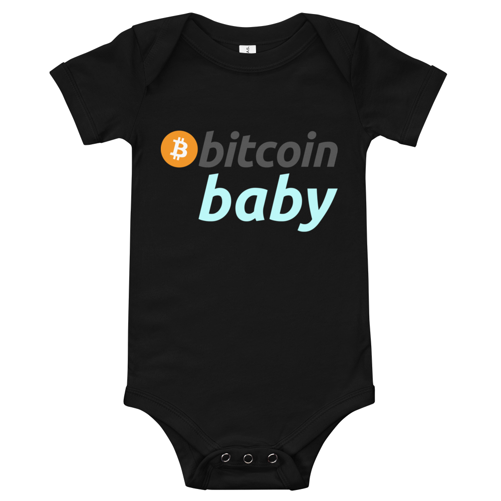 Bitcoin Baby Blue Logo Bodysuit  zeroconfs Black 3-6m 