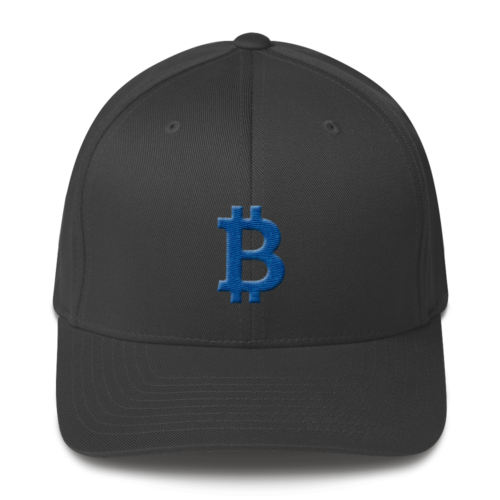 Bitcoin B Flexfit Cap Blue  zeroconfs Dark Grey S/M 