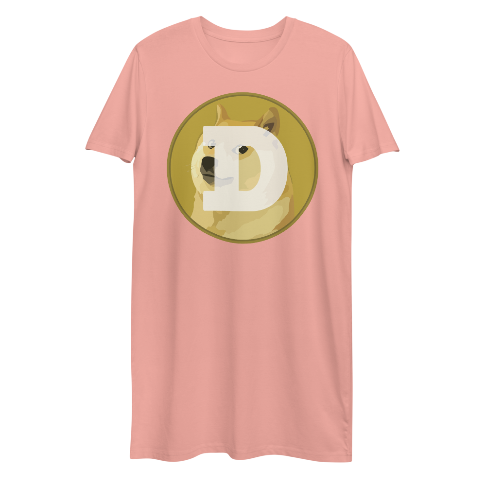 Dogecoin Premium T-Shirt Dress  zeroconfs Canyon Pink XS 