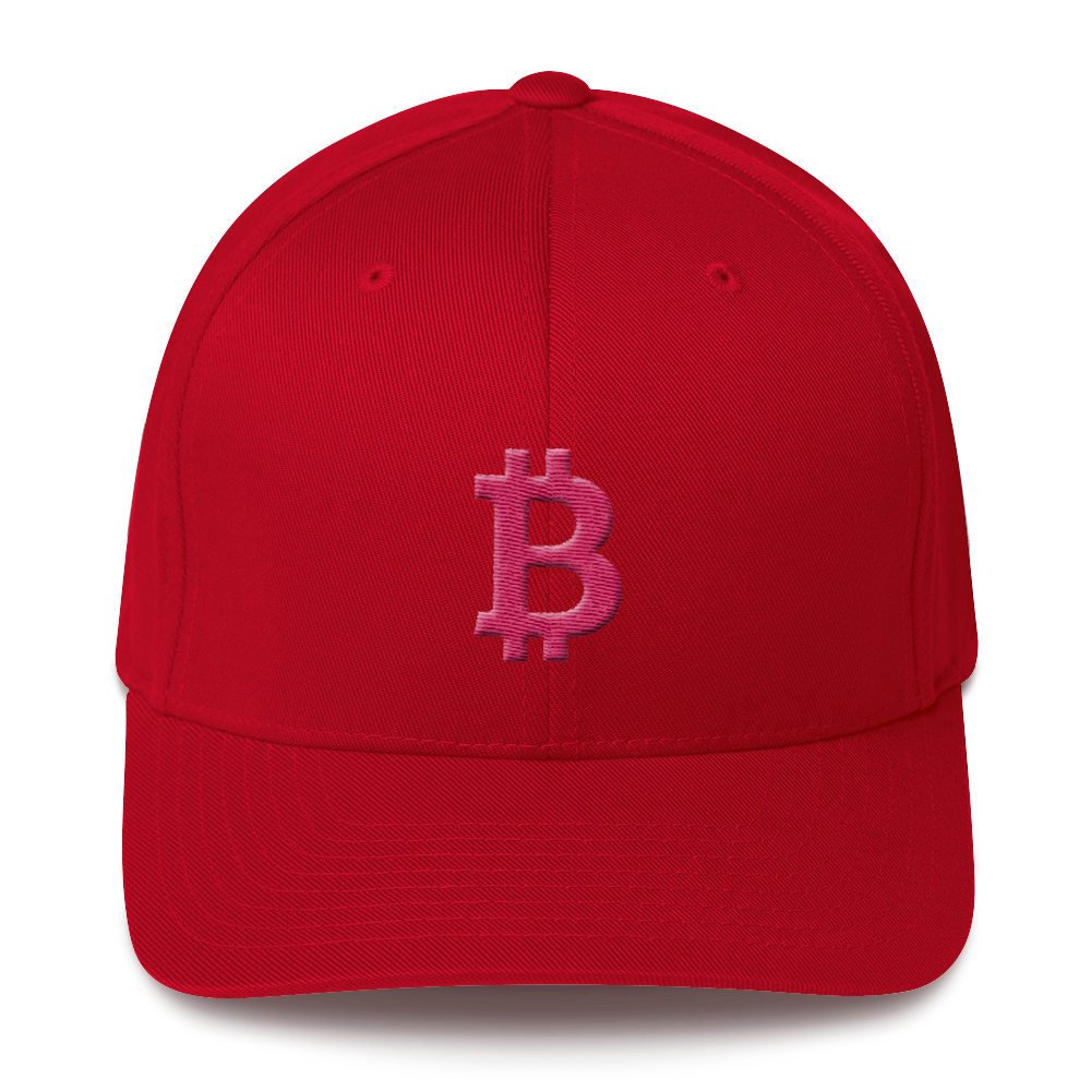 Bitcoin B Flexfit Cap Pink  zeroconfs Red S/M 
