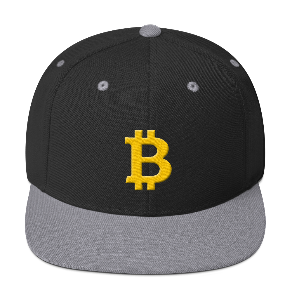 Bitcoin B Snapback Hat  zeroconfs Black/ Silver  