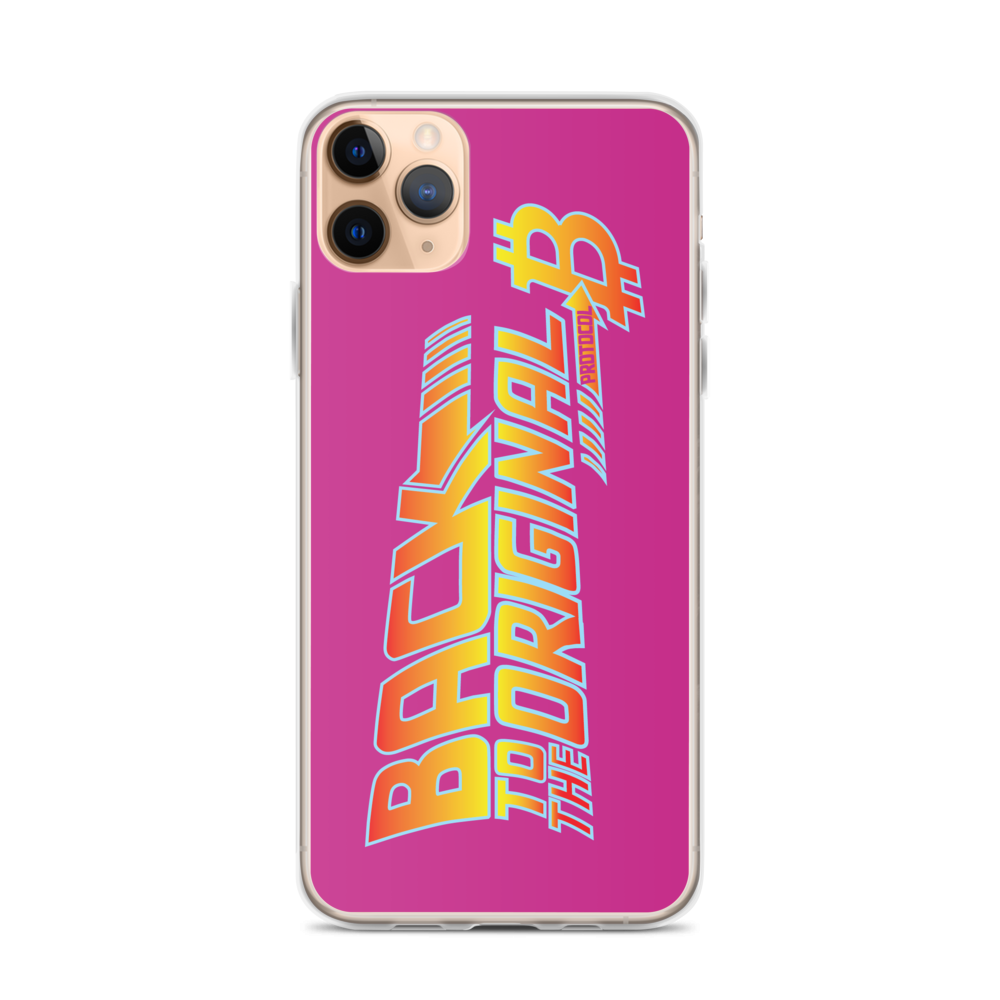 Back To The Original Bitcoin Protocol iPhone Case Pink  zeroconfs iPhone 11 Pro Max  