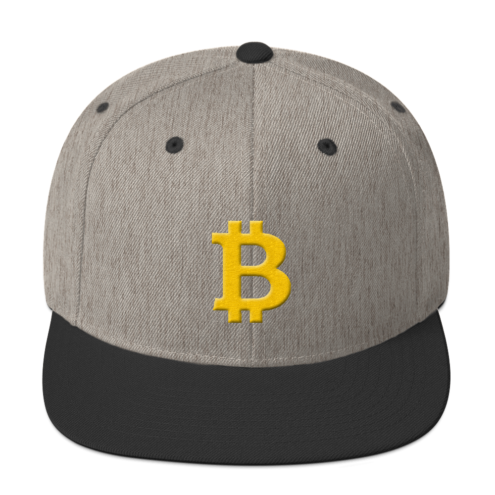 Bitcoin B Snapback Hat  zeroconfs Heather/Black  