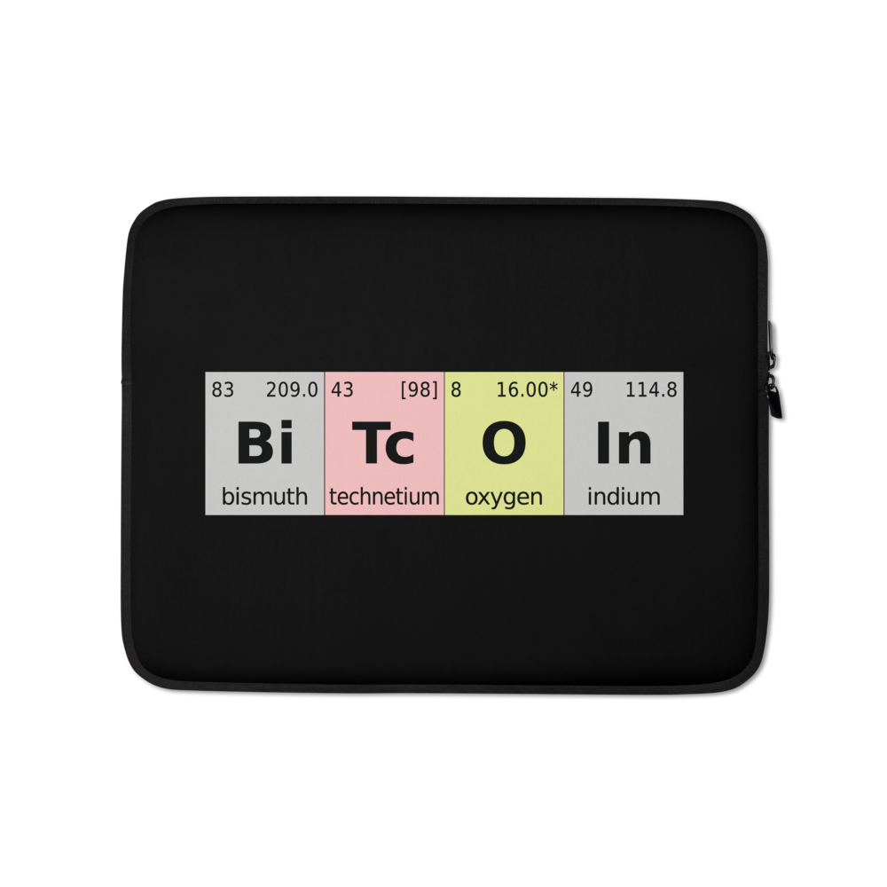 Bitcoin Periodic Table Laptop Sleeve  zeroconfs 13 in  