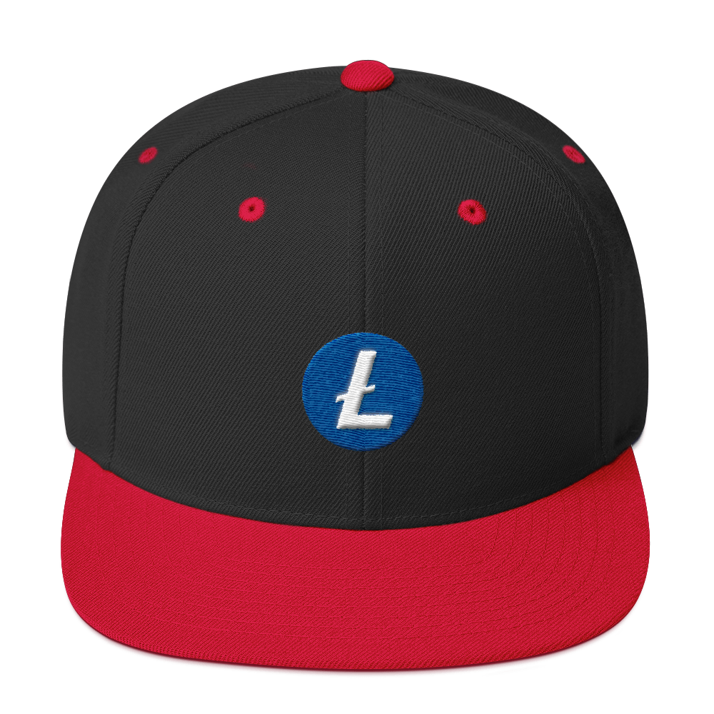Litecoin Snapback Hat  zeroconfs Black/ Red  