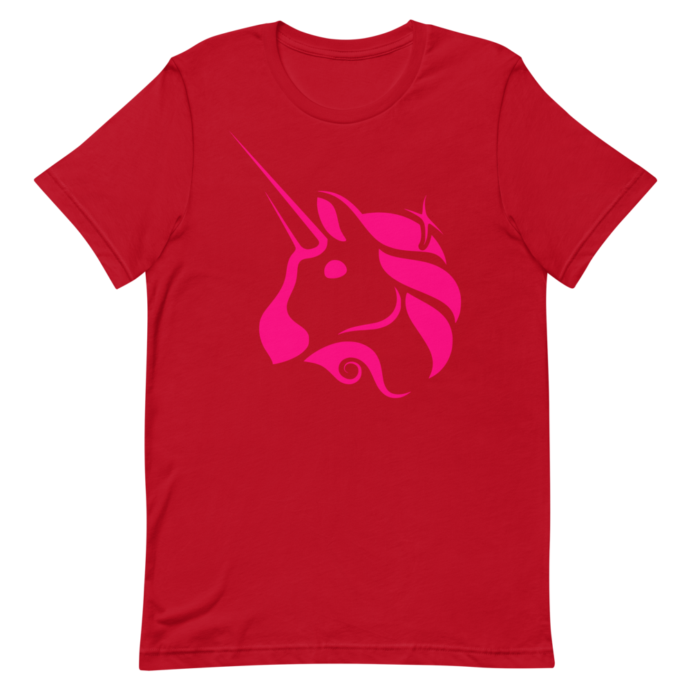 Uniswap Unicorn Short-Sleeve T-Shirt  zeroconfs Red S 