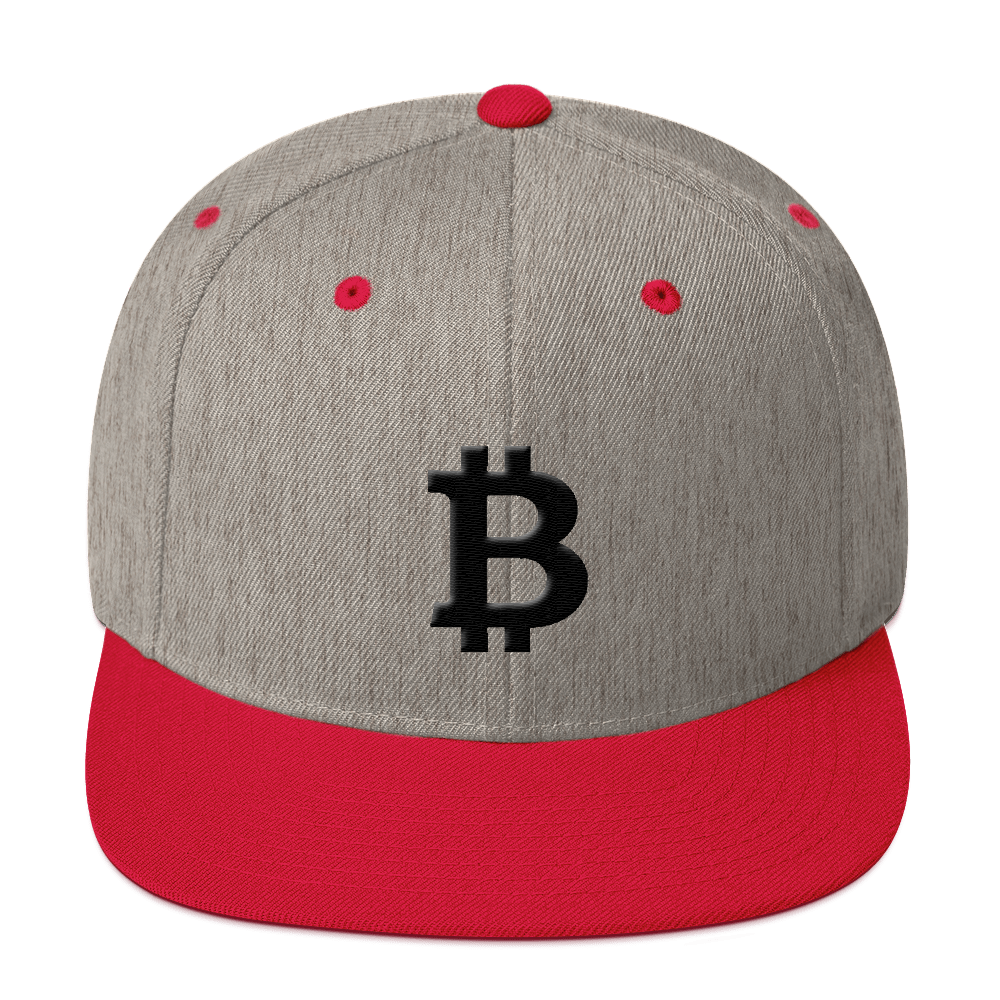 Bitcoin Blacknet SE Snapback Hat  zeroconfs Heather Grey/ Red  