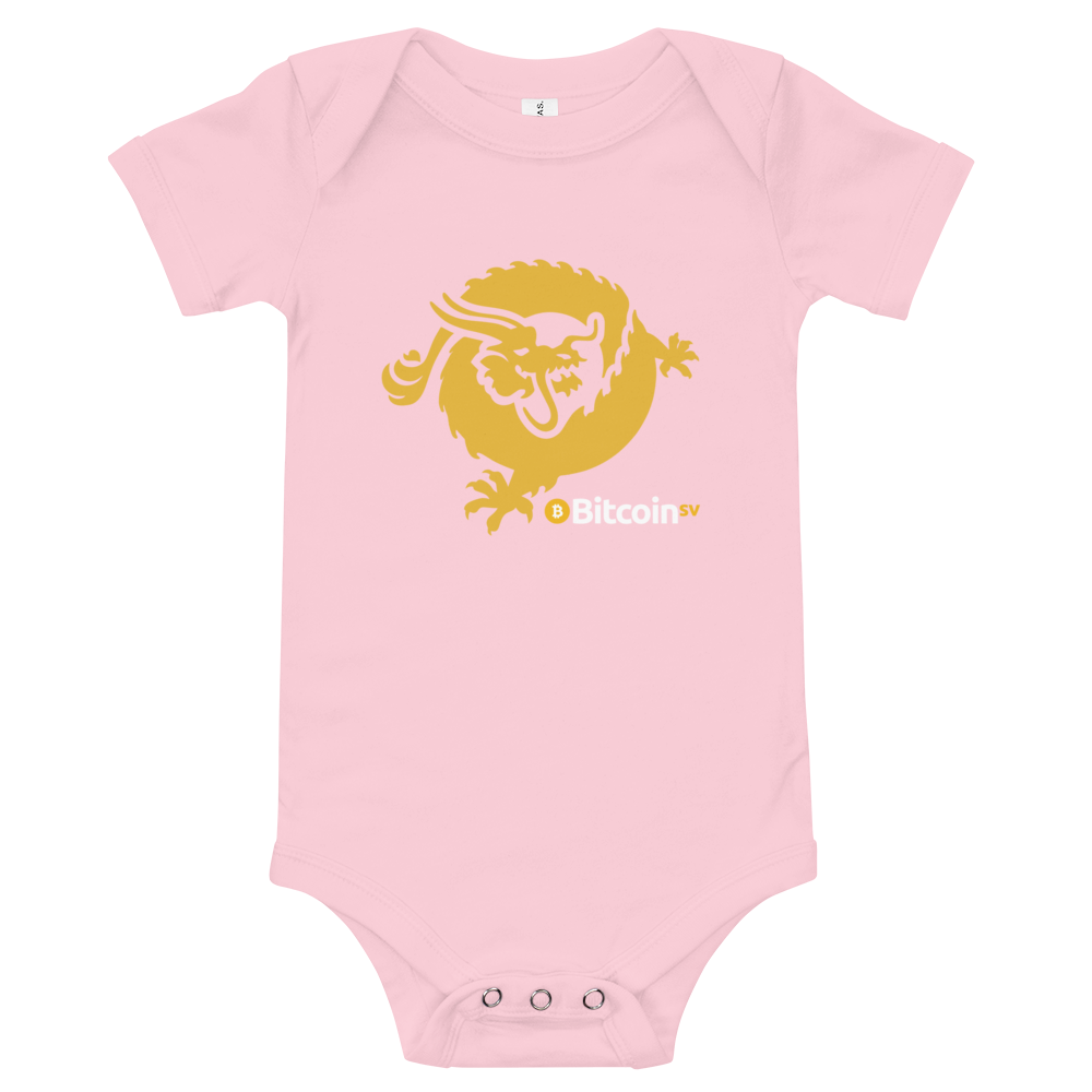 Bitcoin SV Dragon Baby Bodysuit  zeroconfs Pink 3-6m 