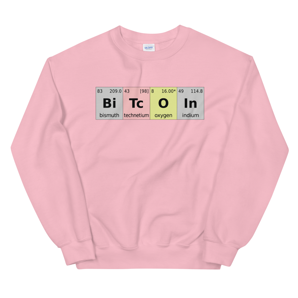 Bitcoin Periodic Table Women's Sweatshirt  zeroconfs Light Pink S 