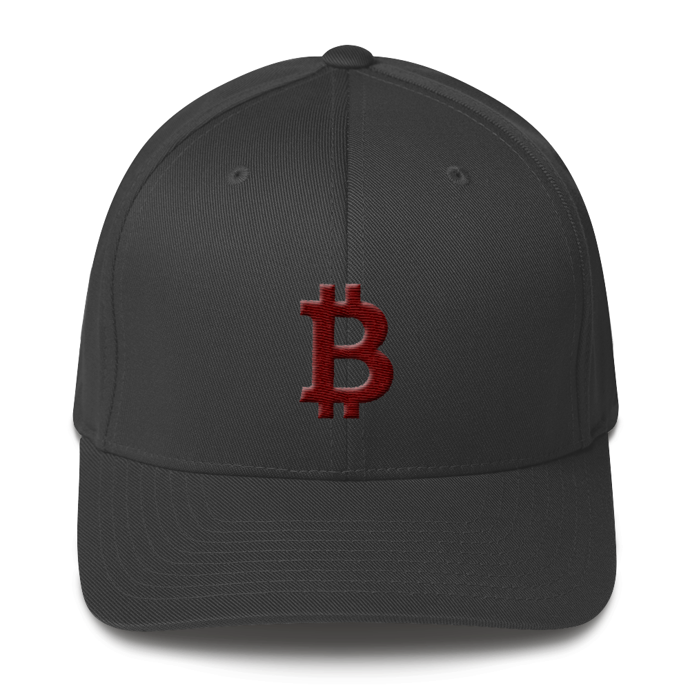 Bitcoin B Flexfit Cap Maroon  zeroconfs Dark Grey S/M 