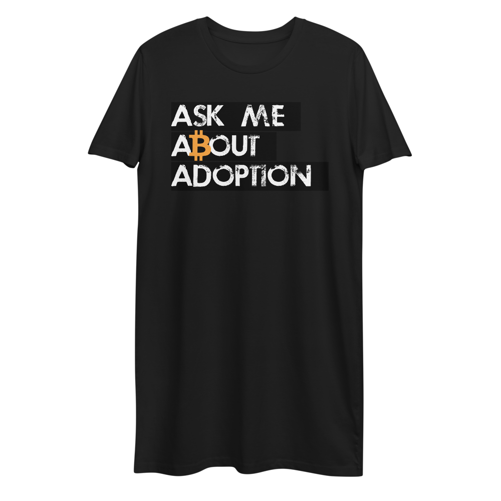 Ask Me About Adoption Bitcoin Premium T-Shirt Dress  zeroconfs Black XS 