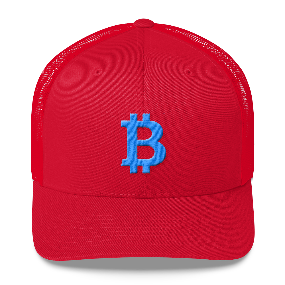 Bitcoin B Trucker Cap Teal  zeroconfs Red  