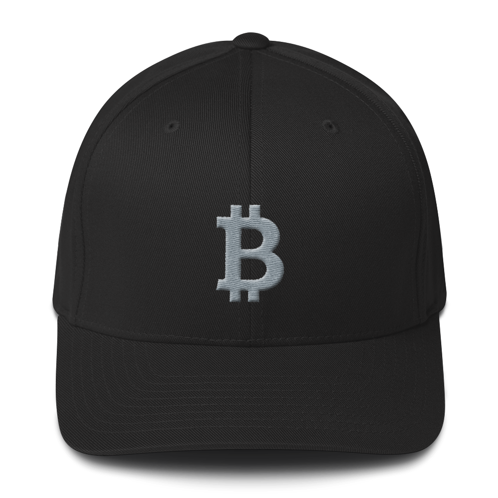 Bitcoin B Flexfit Cap Gray  zeroconfs Black S/M 