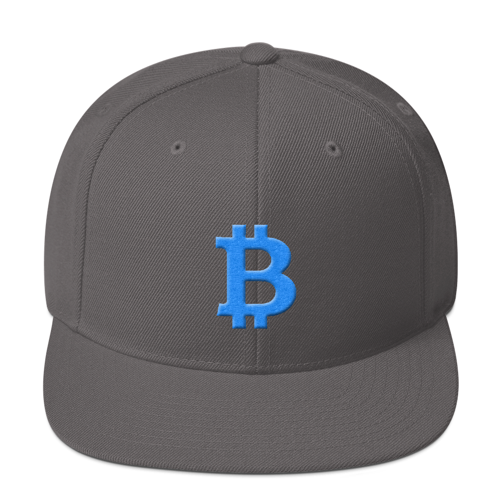 Bitcoin B Snapback Hat Teal  zeroconfs Dark Grey  
