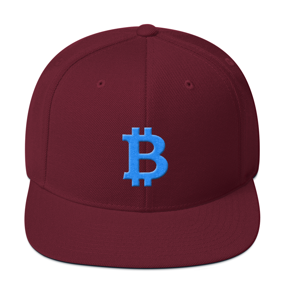Bitcoin B Snapback Hat Teal  zeroconfs Maroon  