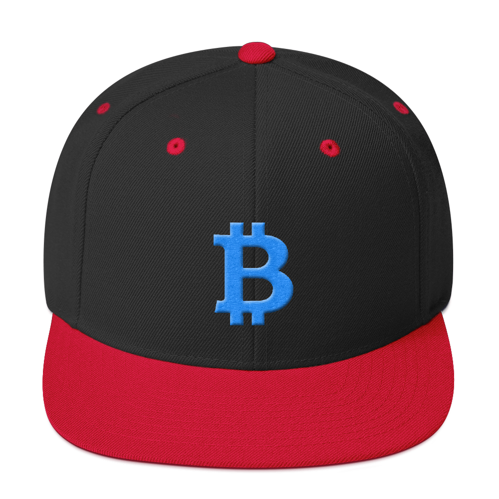 Bitcoin B Snapback Hat Teal  zeroconfs Black/ Red  