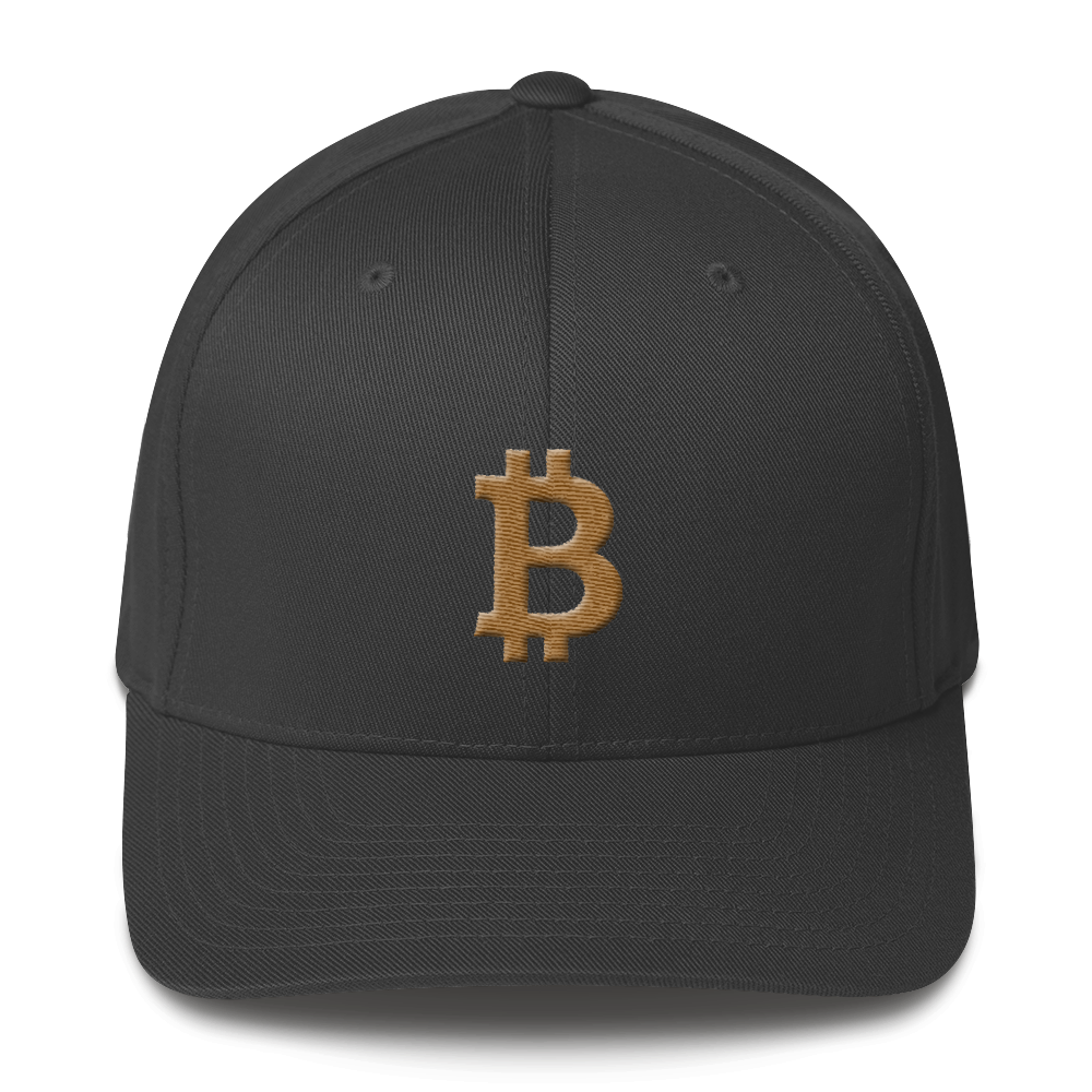 Bitcoin B Flexfit Cap Gold  zeroconfs Dark Grey S/M 