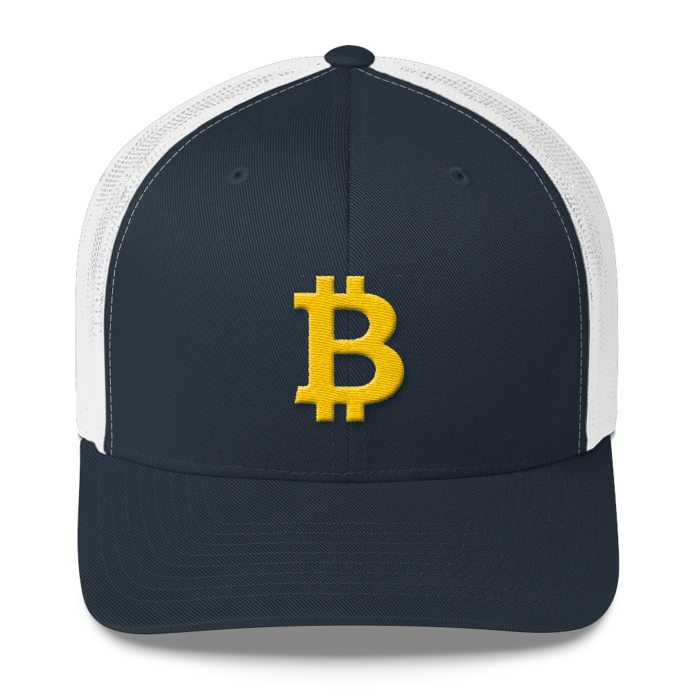 Bitcoin B Trucker Cap  zeroconfs Navy/ White  