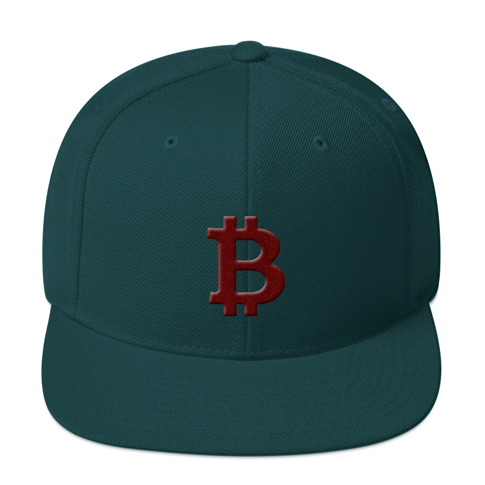 Bitcoin B Snapback Hat Maroon  zeroconfs Spruce  