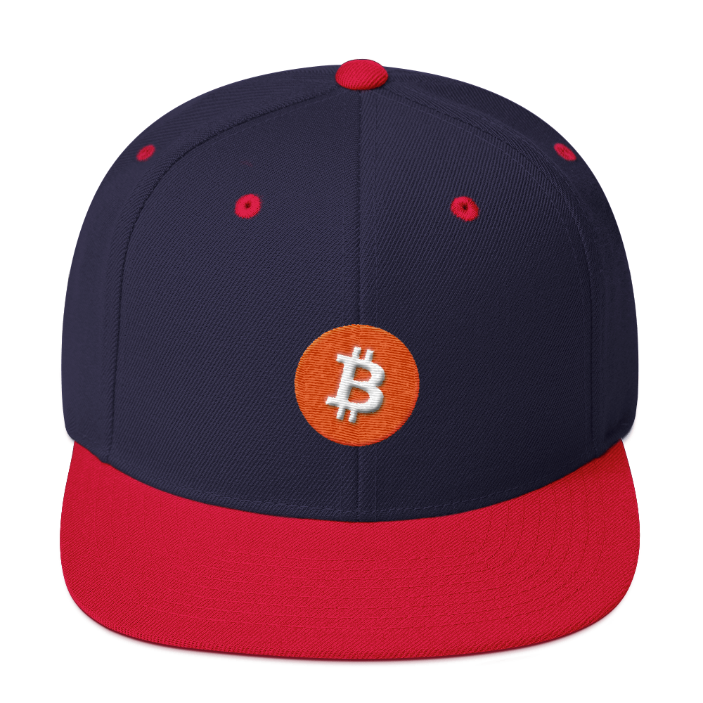 Bitcoin Core Snapback Hat  zeroconfs Navy/ Red  
