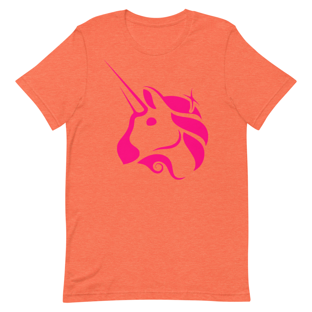 Uniswap Unicorn Short-Sleeve T-Shirt  zeroconfs Heather Orange S 