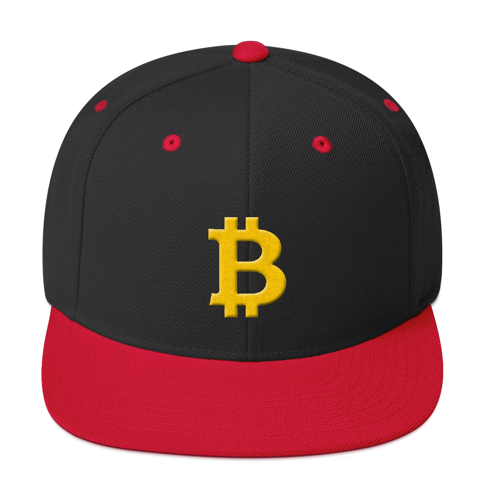 Bitcoin B Snapback Hat  zeroconfs Black/ Red  