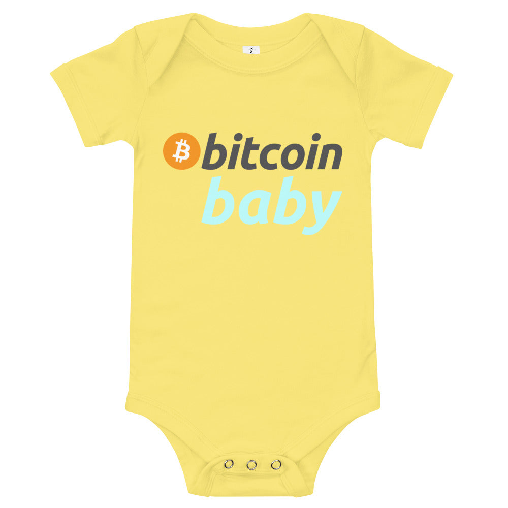 Bitcoin Baby Blue Logo Bodysuit  zeroconfs Yellow 3-6m 