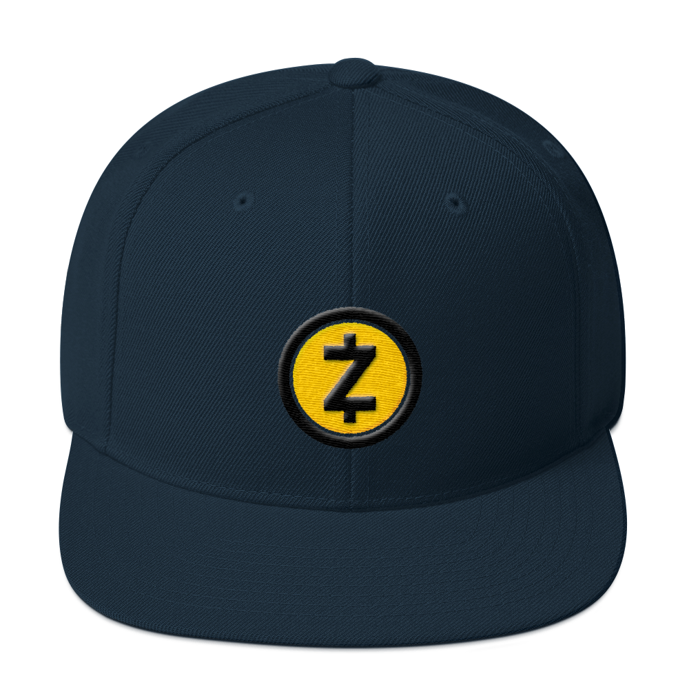 Zcash Snapback Hat  zeroconfs Dark Navy  