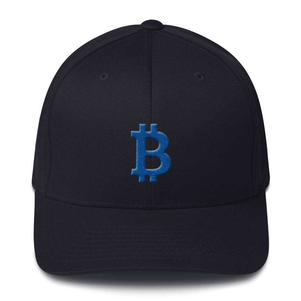 Bitcoin B Flexfit Cap Blue  zeroconfs Dark Navy S/M 