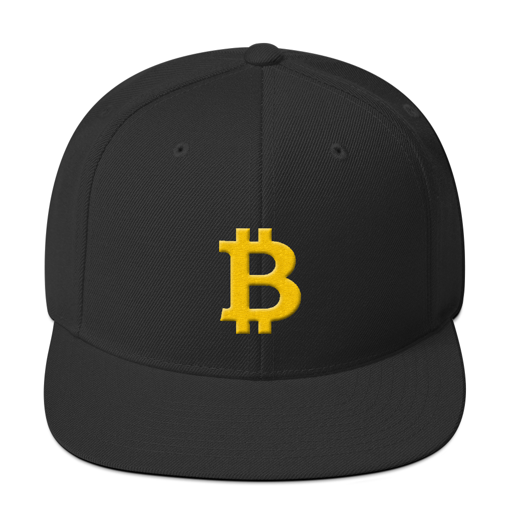 Bitcoin B Snapback Hat  zeroconfs Black  