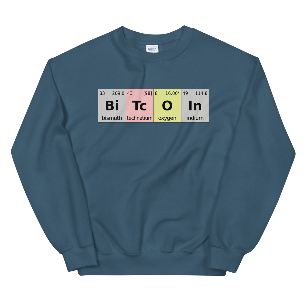 Bitcoin Periodic Table Sweatshirt  zeroconfs Indigo Blue S 