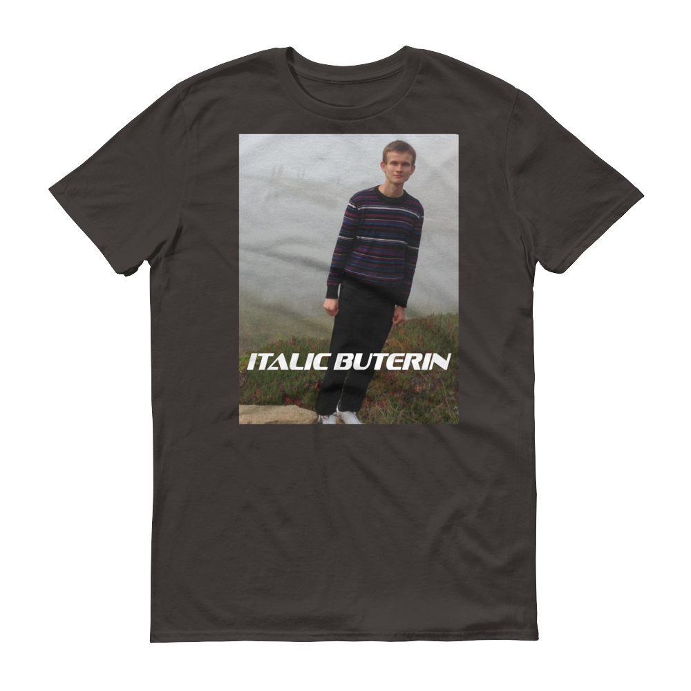 Italic Buterin Ethereum Short-Sleeve T-Shirt  zeroconfs Smoke S 