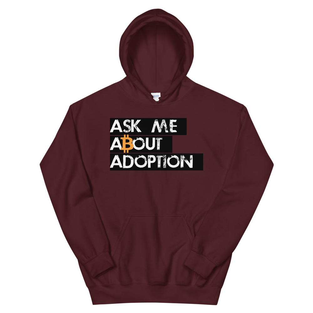 Ask Me About Adoption Bitcoin Women's Hooded Sweatshirt  zeroconfs Maroon S 
