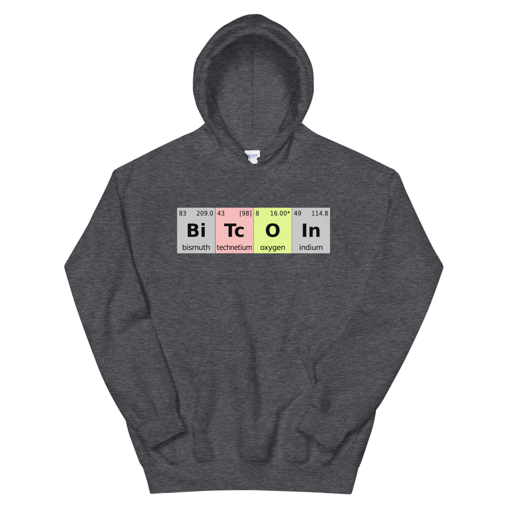 Bitcoin Periodic Table Women's Hooded Sweatshirt  zeroconfs Dark Heather S 