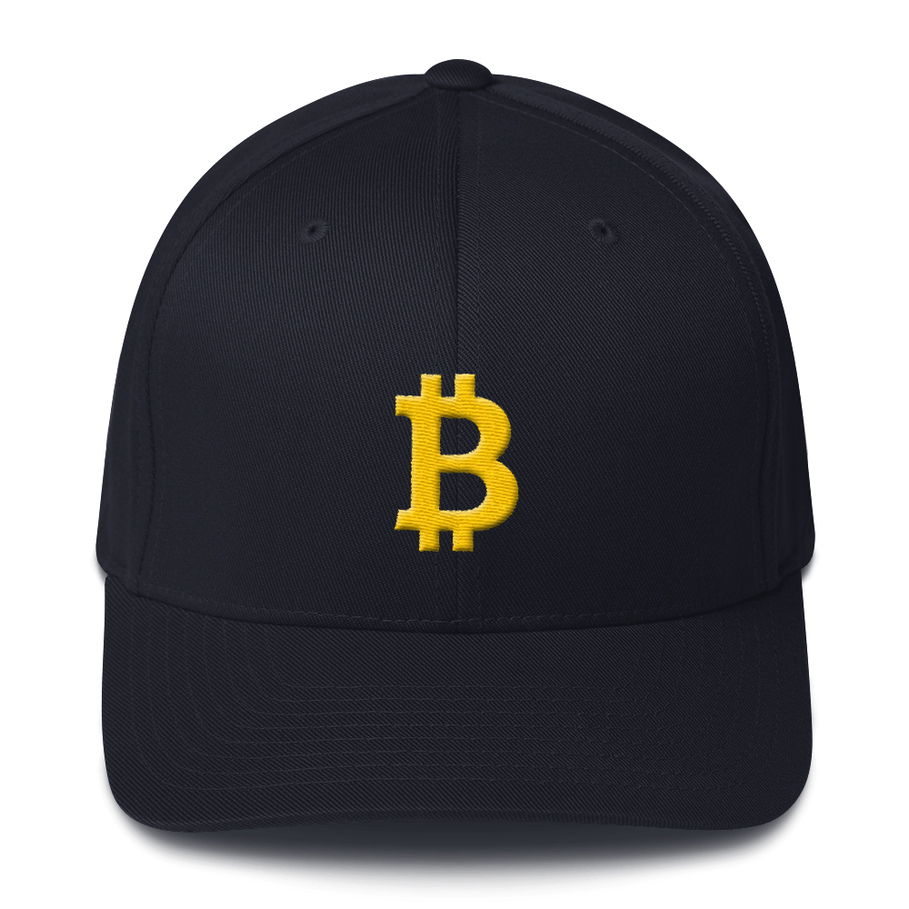 Bitcoin B Flexfit Cap  zeroconfs Dark Navy S/M 