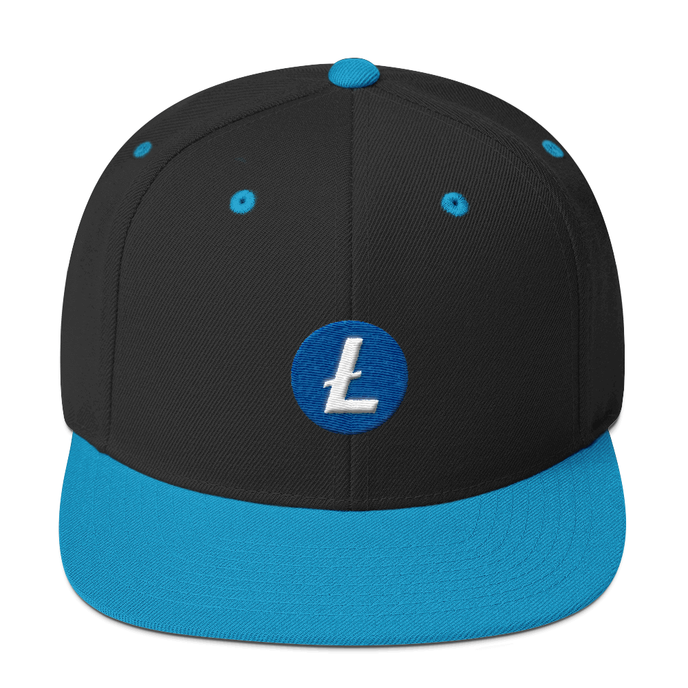 Litecoin Snapback Hat  zeroconfs Black/ Teal  