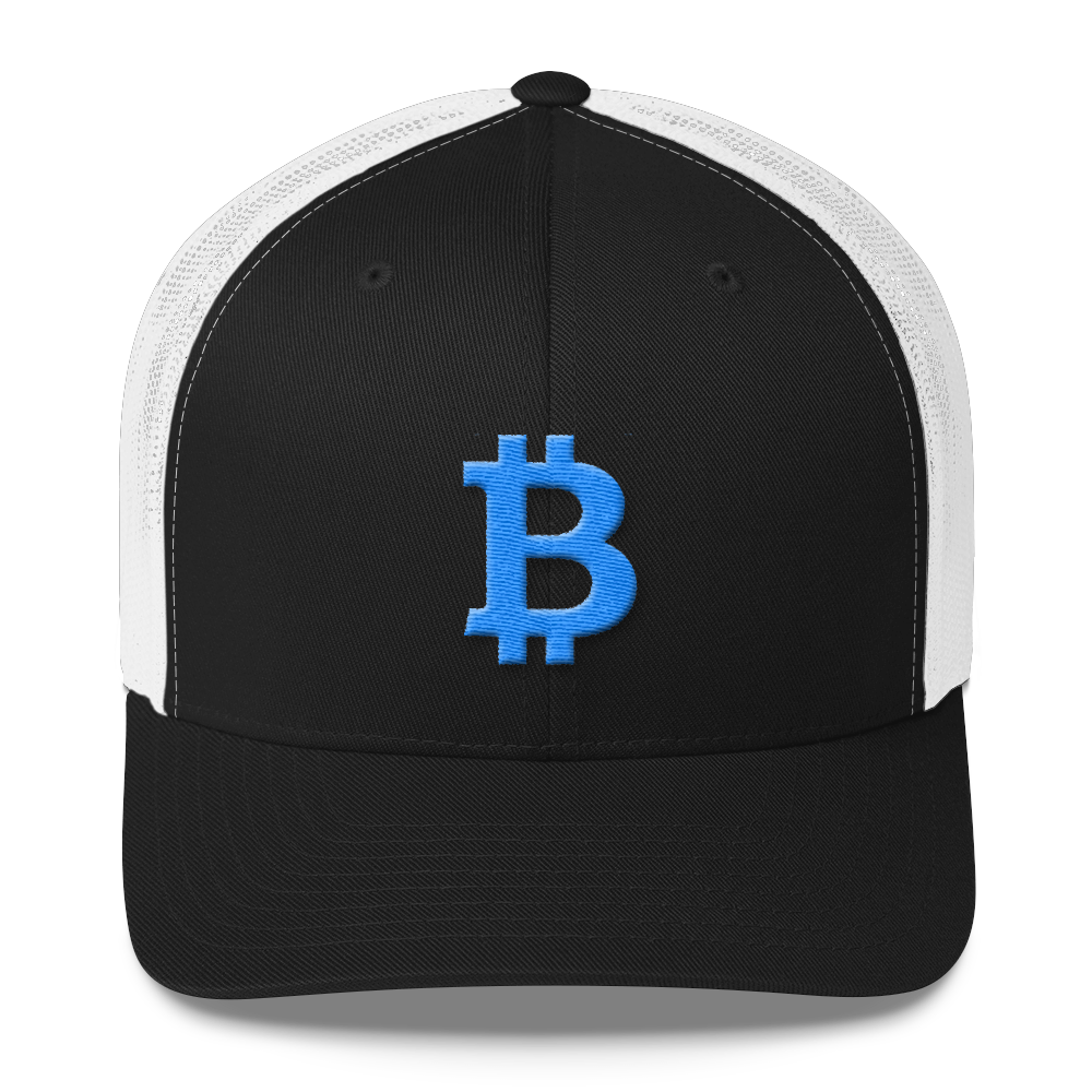 Bitcoin B Trucker Cap Teal  zeroconfs Black/ White  
