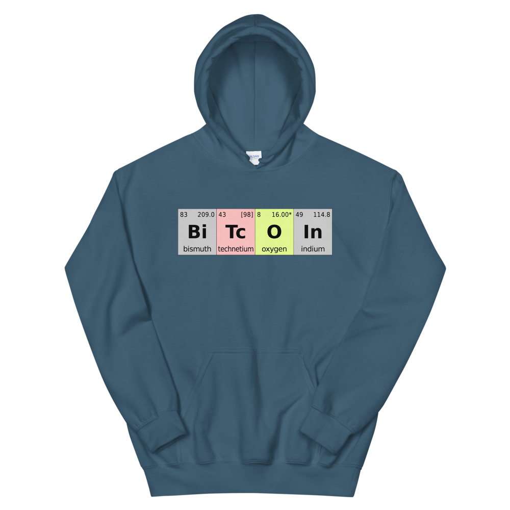 Bitcoin Periodic Table Women's Hooded Sweatshirt  zeroconfs Indigo Blue S 