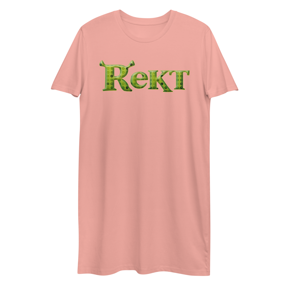 Rekt Crypto Premium T-Shirt Dress  zeroconfs Canyon Pink XS 