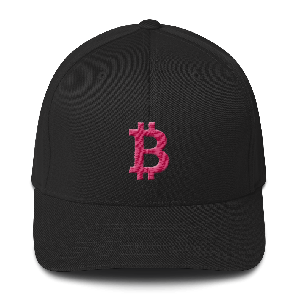 Bitcoin B Flexfit Cap Pink  zeroconfs Black S/M 