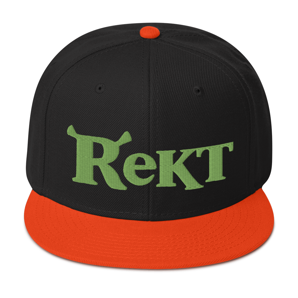 Rekt Crypto Snapback Hat Otto  zeroconfs Orange / Black / Black  