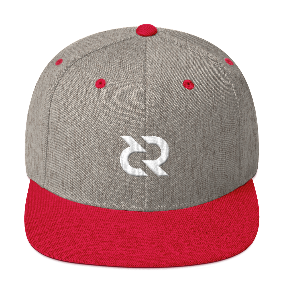 Decred Snapback Hat  zeroconfs Heather Grey/ Red  