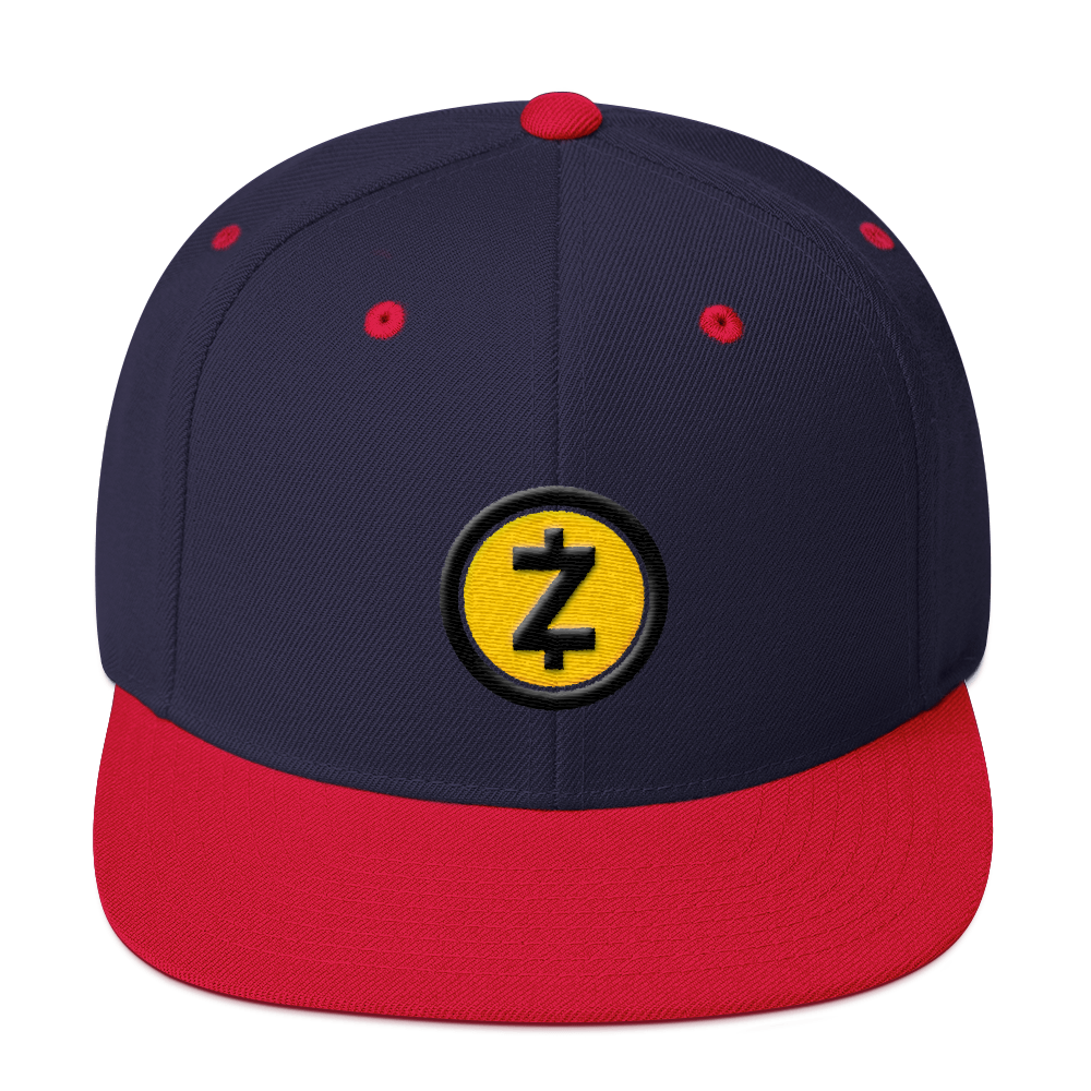 Zcash Snapback Hat  zeroconfs Navy/ Red  