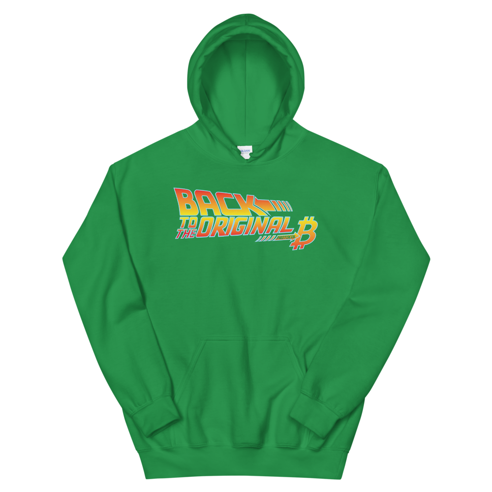 Back To The Original Bitcoin Protocol Hooded Sweatshirt  zeroconfs Irish Green S 